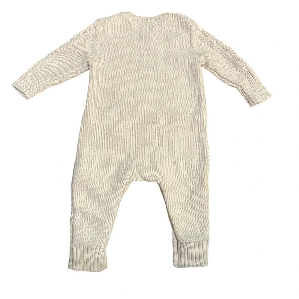 Baby Gap 6-12 Month Girl Boy Gender Neutral Cream Cable Knit Romper Sweater
